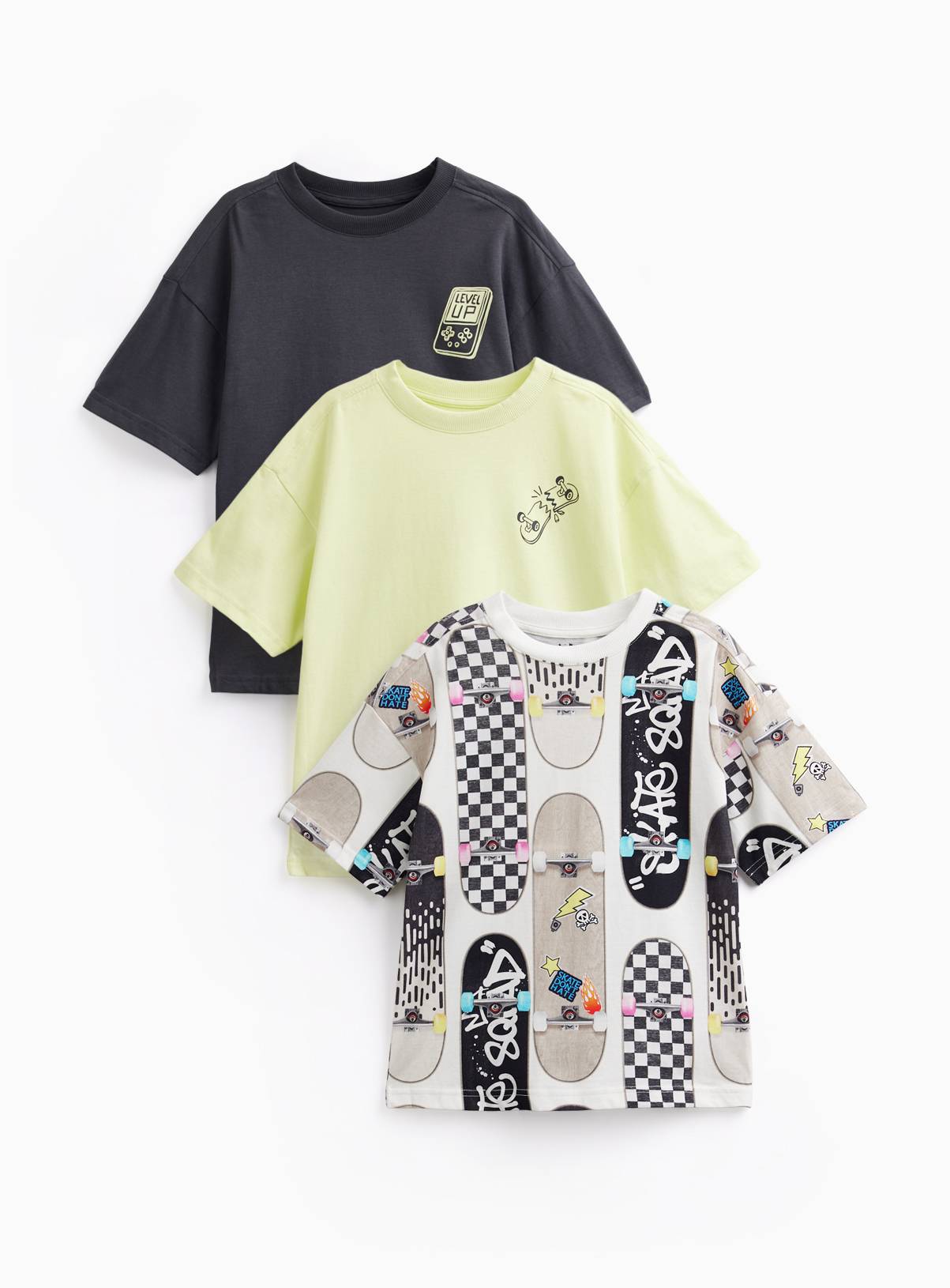 Skate Hard T-Shirts 3 Pack 10 years - Image 1